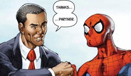 Barack Obama spider man