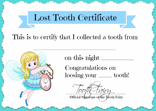зубная фея статистика сертификат