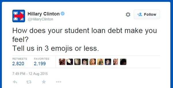 emoji в Твиттере Хиллари Клинтон